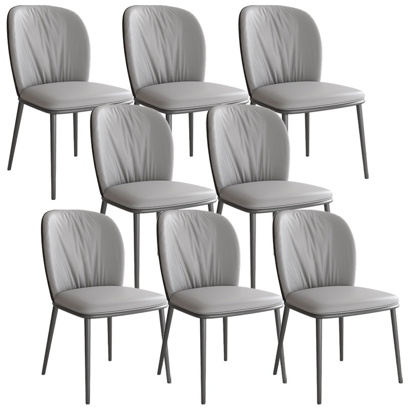 Moderne stijl faux lederen stoelarmloze metalen zijstoel voor thuisgebruik