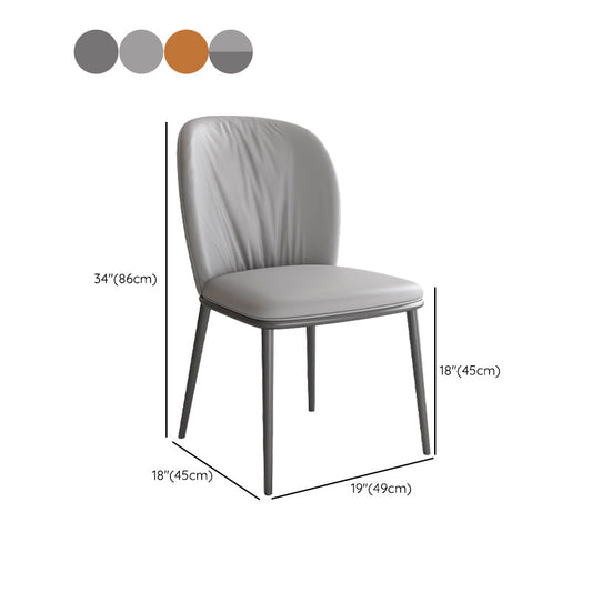Moderne stijl faux lederen stoelarmloze metalen zijstoel voor thuisgebruik