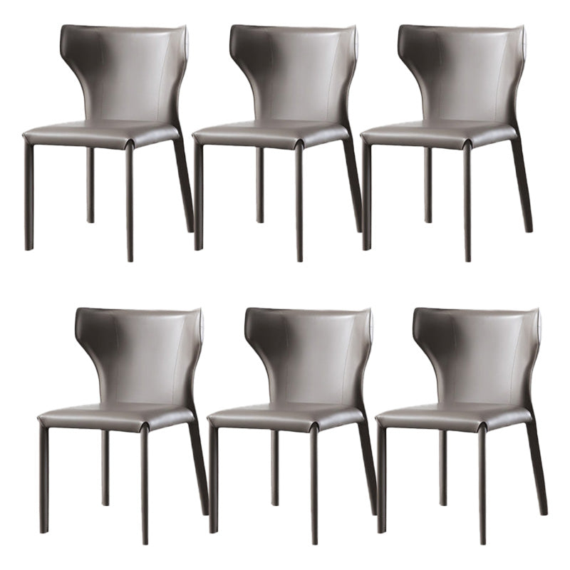 Contemporary Leather Dining Room Chair Wingback Parsons Chair for Home Use