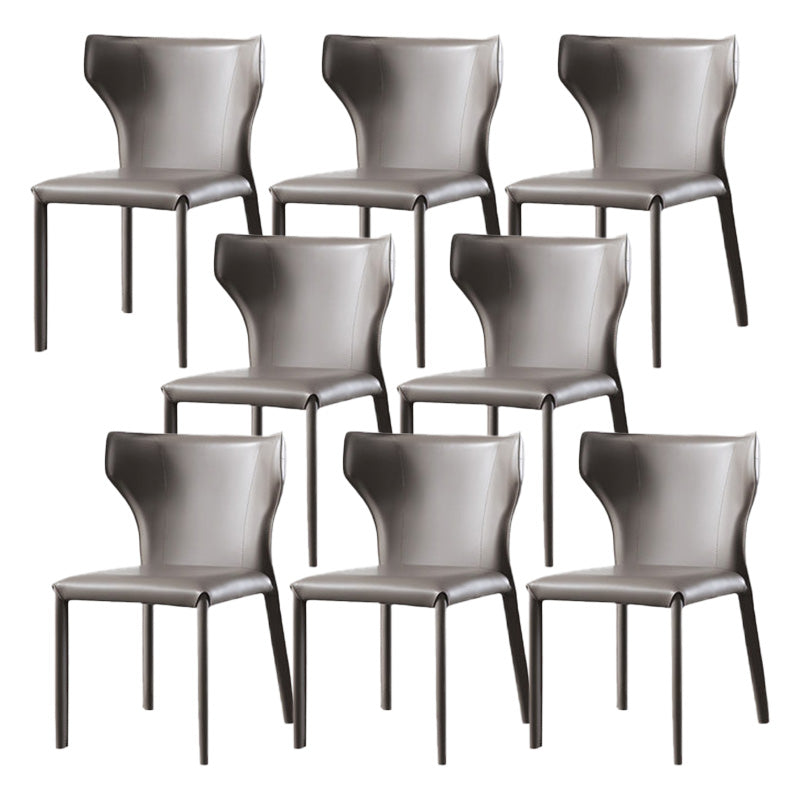 Contemporary Leather Dining Room Chair Wingback Parsons Chair for Home Use