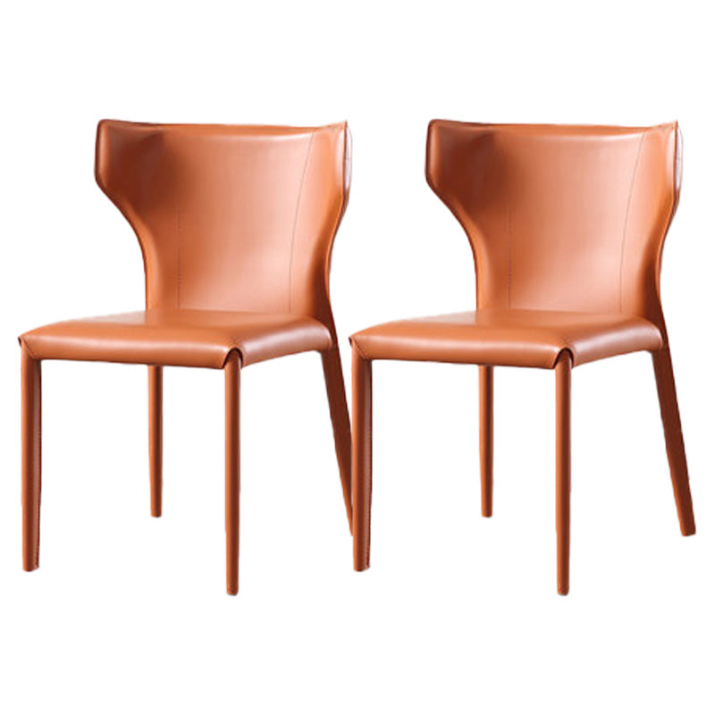 Contemporary Leather Dining Room Chair Wingback Parsons Chair for Home Use