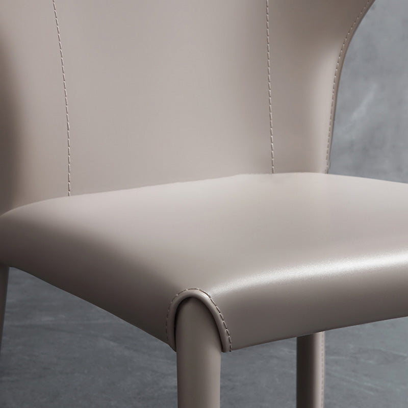 Contemporary Leather Dining Room Chair Wingback Parsons Chair for Home Use
