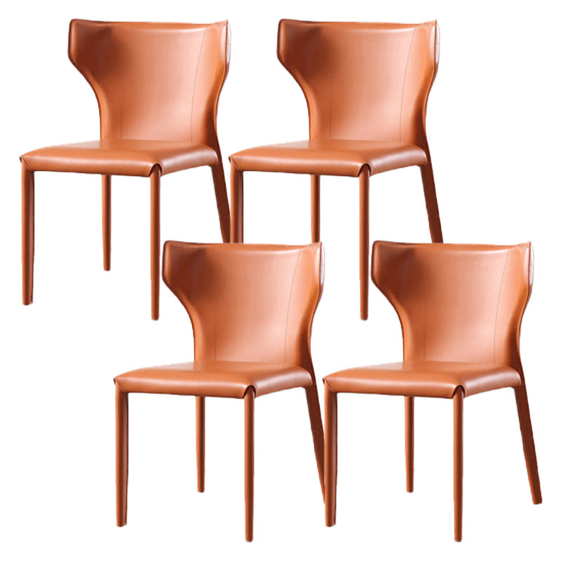 Contemporary Leather Dining Room Chair Wingback Parsons Chair for Home Use