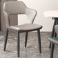 Modern Faux Leather Dining Side Chairs Open Back Dining Arm Chair for Dining Room