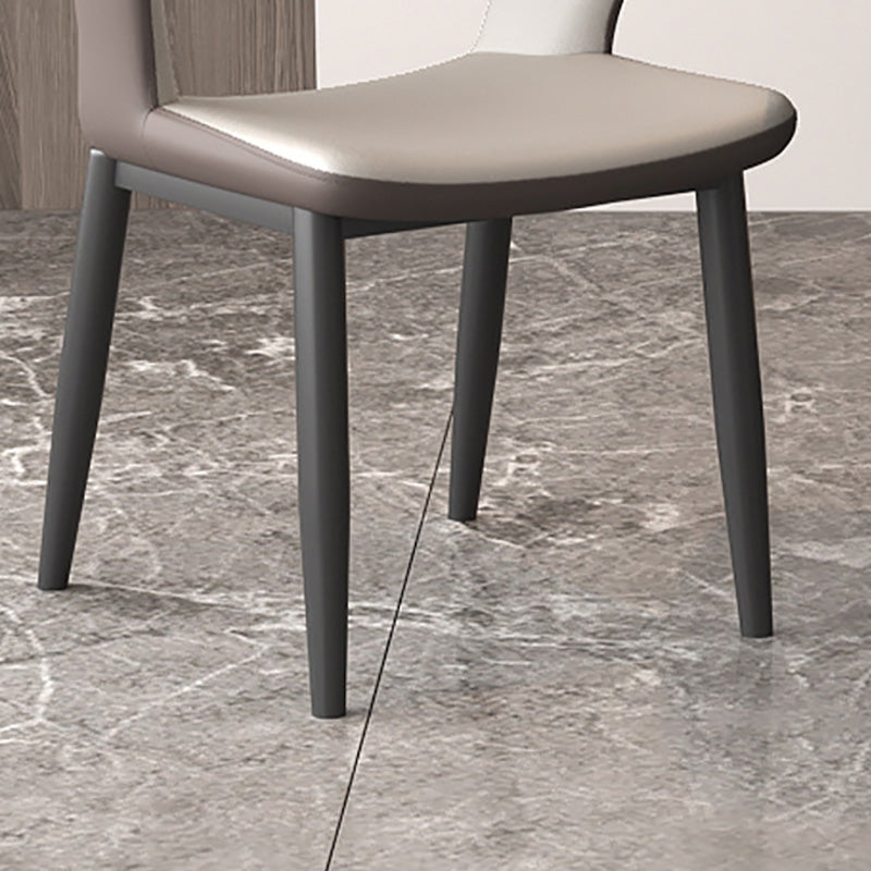 Modern Faux Leather Dining Side Chairs Open Back Dining Arm Chair for Dining Room