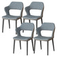 Modern Faux Leather Dining Side Chairs Open Back Dining Arm Chair for Dining Room