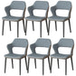Modern Faux Leather Dining Side Chairs Open Back Dining Arm Chair for Dining Room