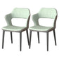 Modern Faux Leather Dining Side Chairs Open Back Dining Arm Chair for Dining Room