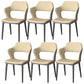 Modern Faux Leather Dining Side Chairs Open Back Dining Arm Chair for Dining Room
