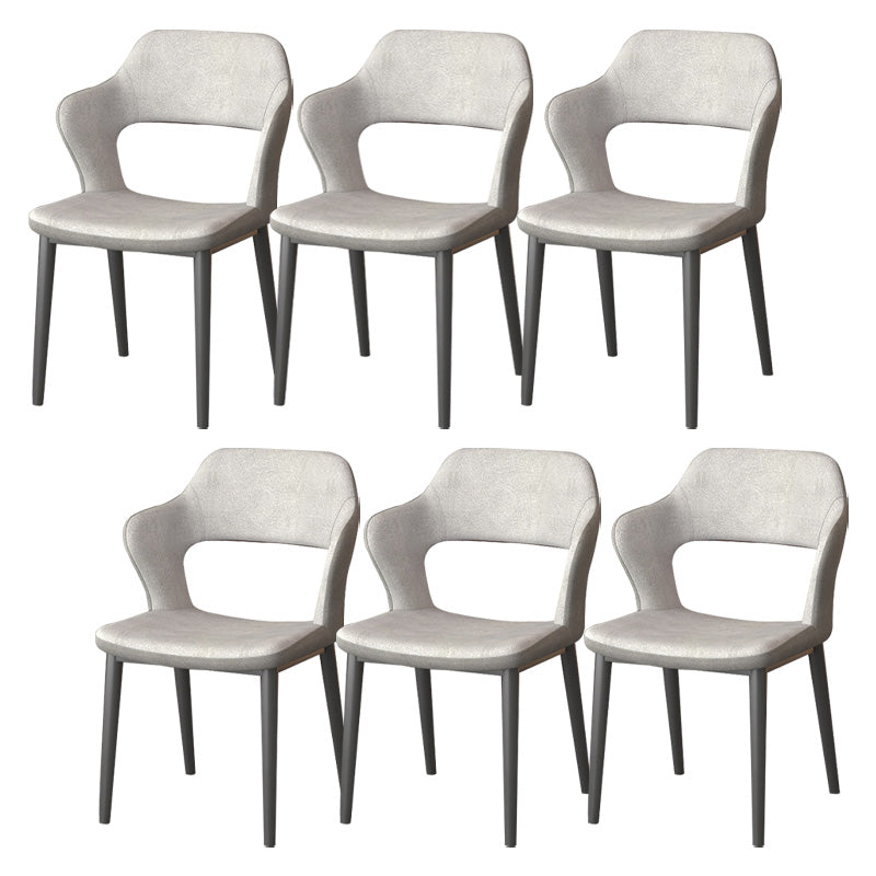 Modern Faux Leather Dining Side Chairs Open Back Dining Arm Chair for Dining Room