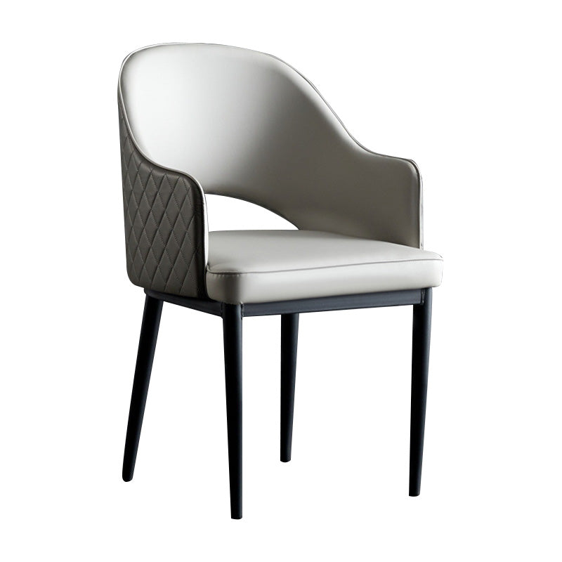 Silla de comedor de espalda abierta sillas laterales de comedor de cuero moderno