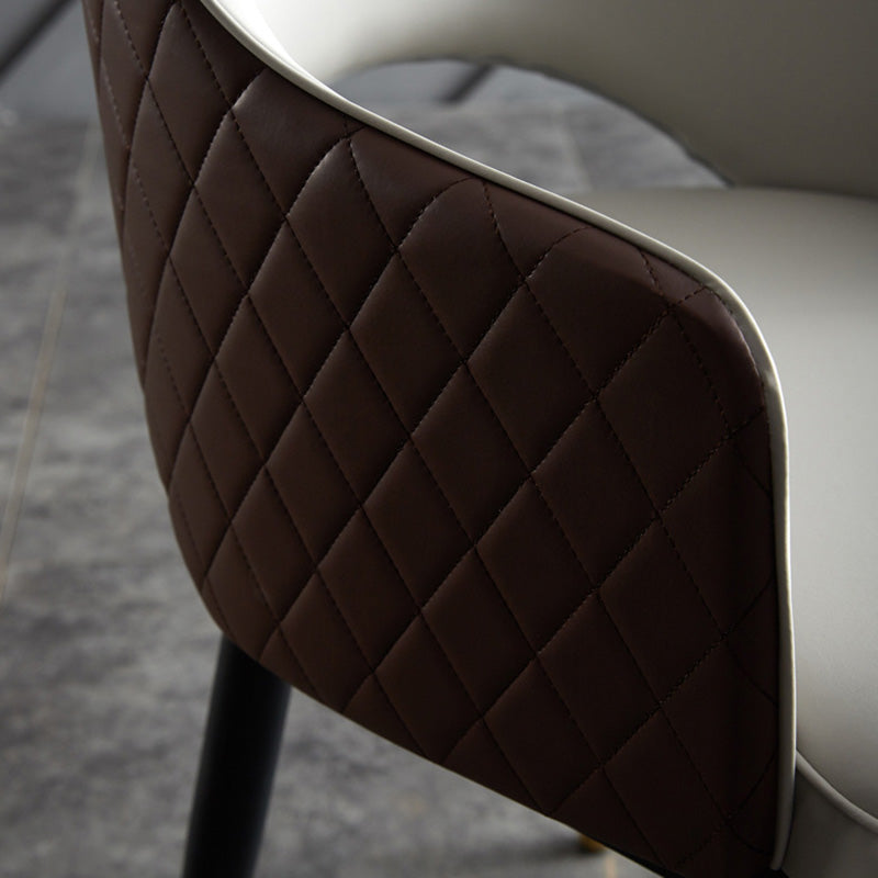 Silla de comedor de espalda abierta sillas laterales de comedor de cuero moderno