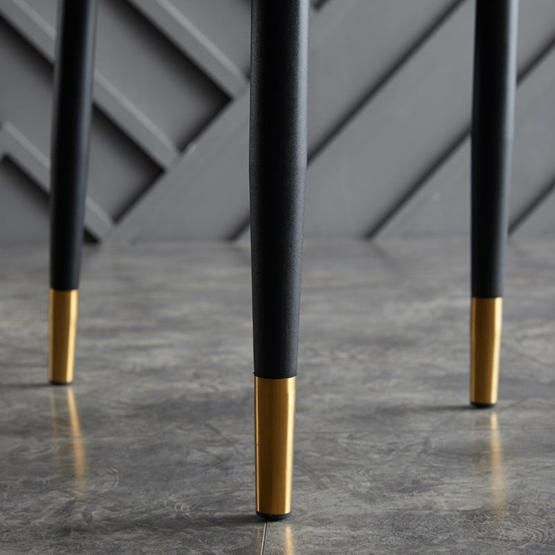 Silla de comedor de espalda abierta sillas laterales de comedor de cuero moderno