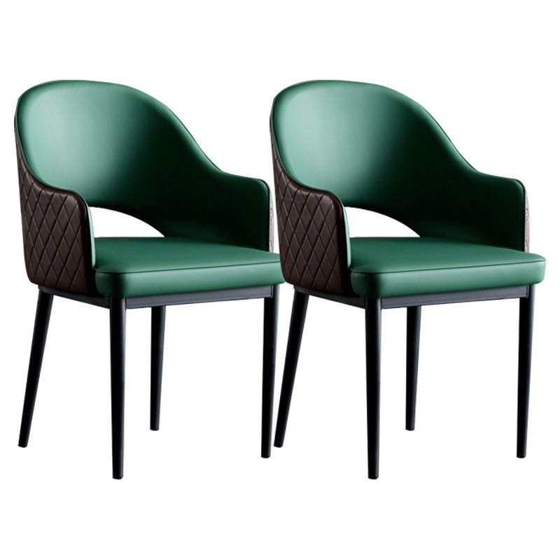 Silla de comedor de espalda abierta sillas laterales de comedor de cuero moderno