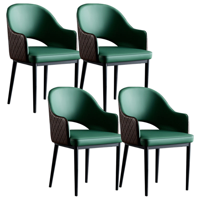 Silla de comedor de espalda abierta sillas laterales de comedor de cuero moderno