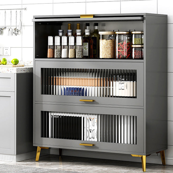 Sideboard della cucina credenza in legno moderno in legno con porta di vetro