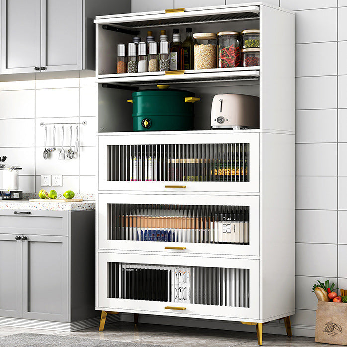 Sideboard della cucina credenza in legno moderno in legno con porta di vetro