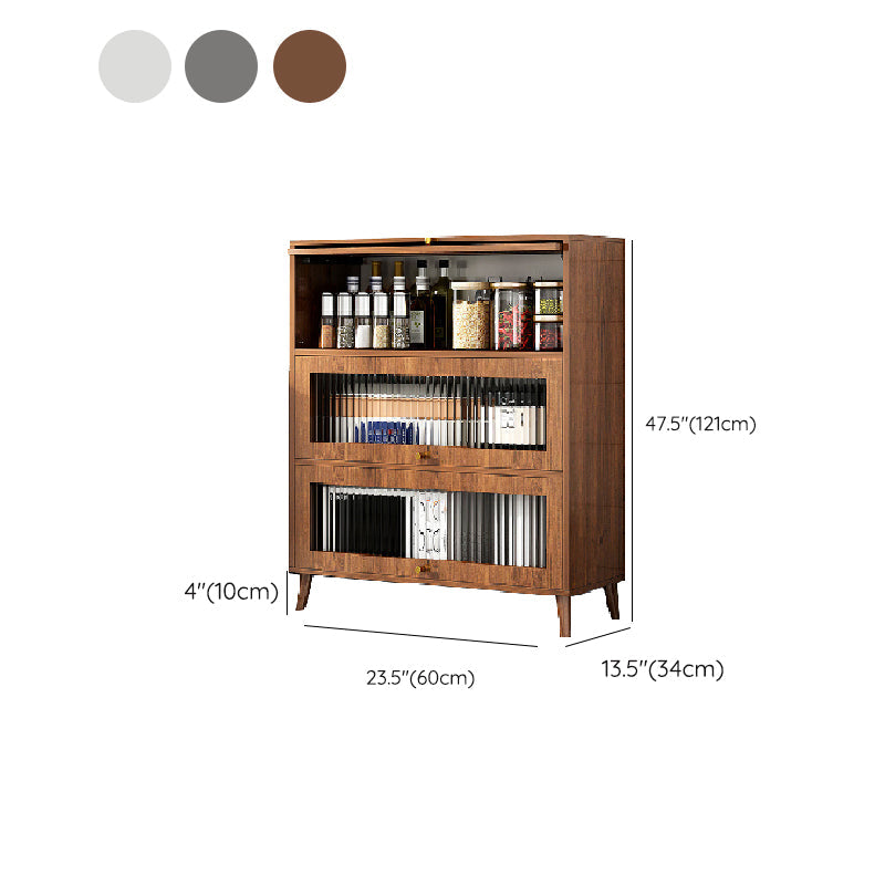 Sideboard della cucina credenza in legno moderno in legno con porta di vetro