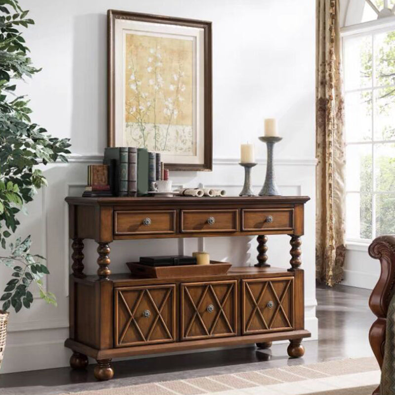 Panneau latéral en bois massif buffet de rangement rectangle avec tiroirs