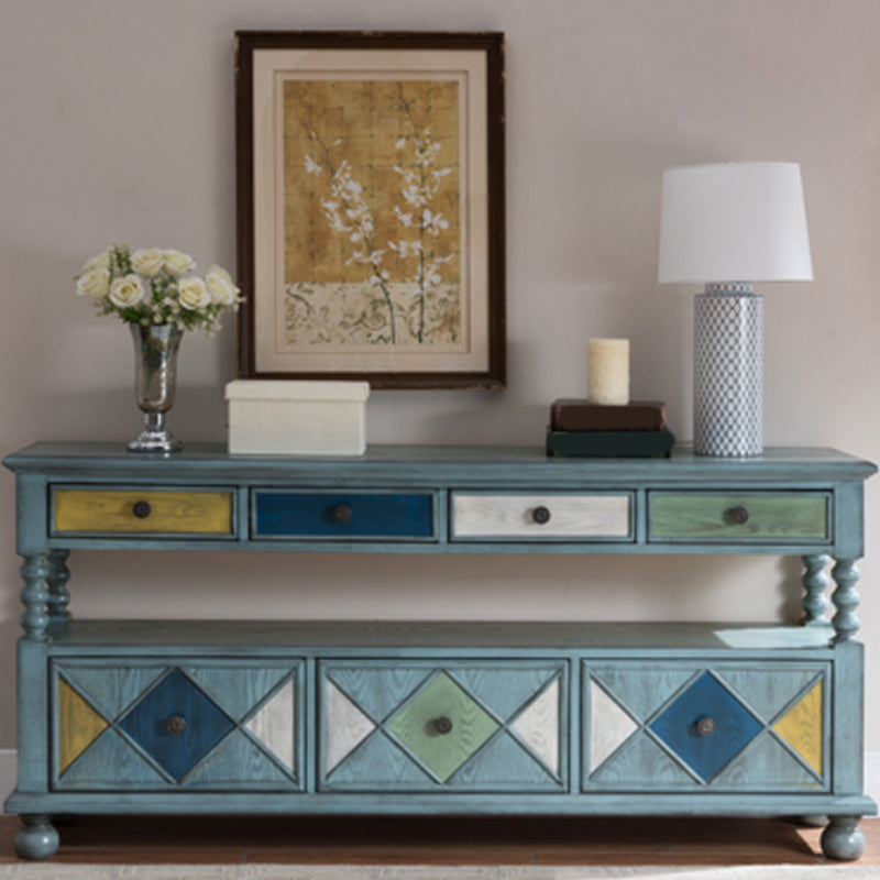 Panneau latéral en bois massif buffet de rangement rectangle avec tiroirs