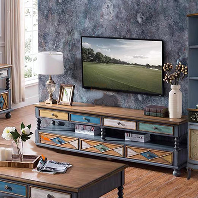 Panneau latéral en bois massif buffet de rangement rectangle avec tiroirs