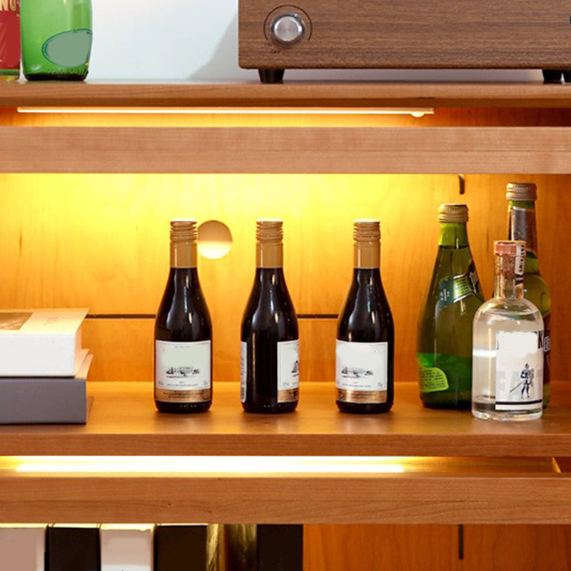 Modern Style Sideboard Cabinet Home Wooden Side Board with Glass Doors Clearhalo 'buffet_sideboard' 'Buffets & Sideboards' 'furn' 'furn_buffet_sideboard' 'Furniture' 'Kitchen & Dining Furniture' 6219509