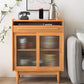 Wooden Home Sideboard Modern Rectangular Side Board with Sliding Door