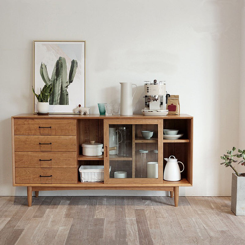 Sideboard di stoccaggio della casa in legno moderno rettangolare la parte rettangolare con porta scorrevole
