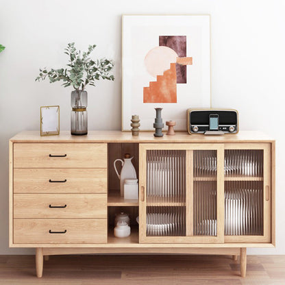 Sideboard di stoccaggio della casa in legno moderno rettangolare la parte rettangolare con porta scorrevole