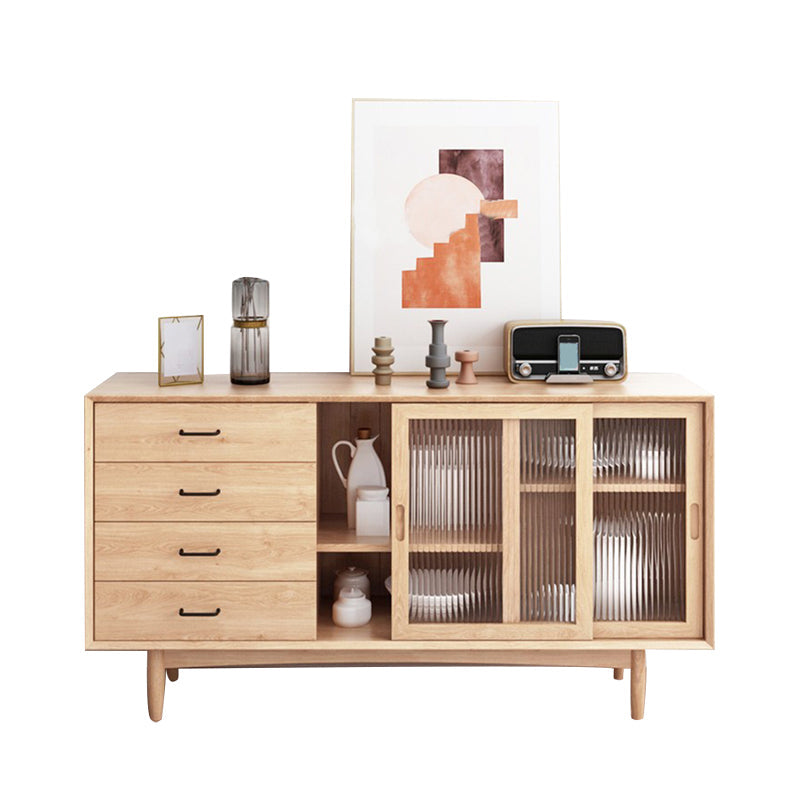 Sideboard di stoccaggio della casa in legno moderno rettangolare la parte rettangolare con porta scorrevole