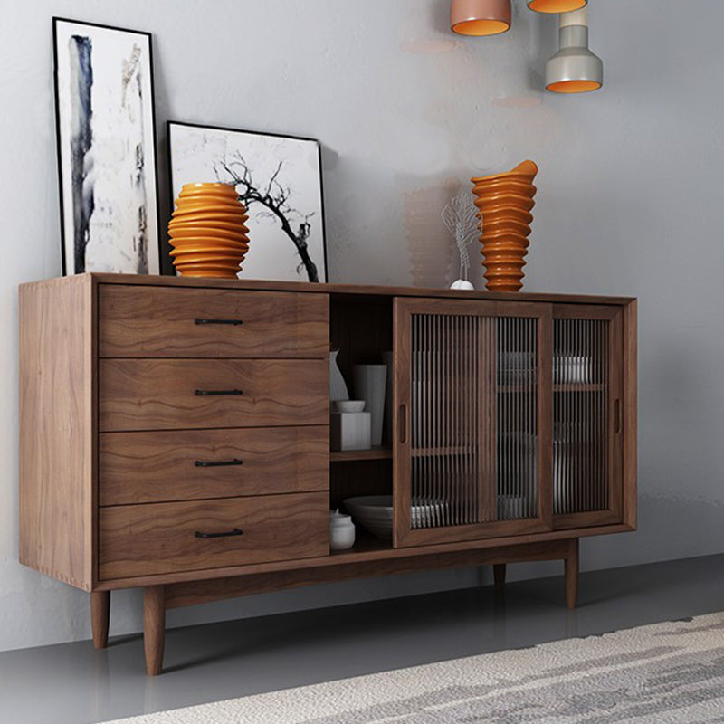 Sideboard di stoccaggio della casa in legno moderno rettangolare la parte rettangolare con porta scorrevole