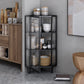 Contemporary Storage Sideboard Metal Dining Sideboard with Glass Door Clearhalo 'buffet_sideboard' 'Buffets & Sideboards' 'furn' 'furn_buffet_sideboard' 'Furniture' 'Kitchen & Dining Furniture' 6219648