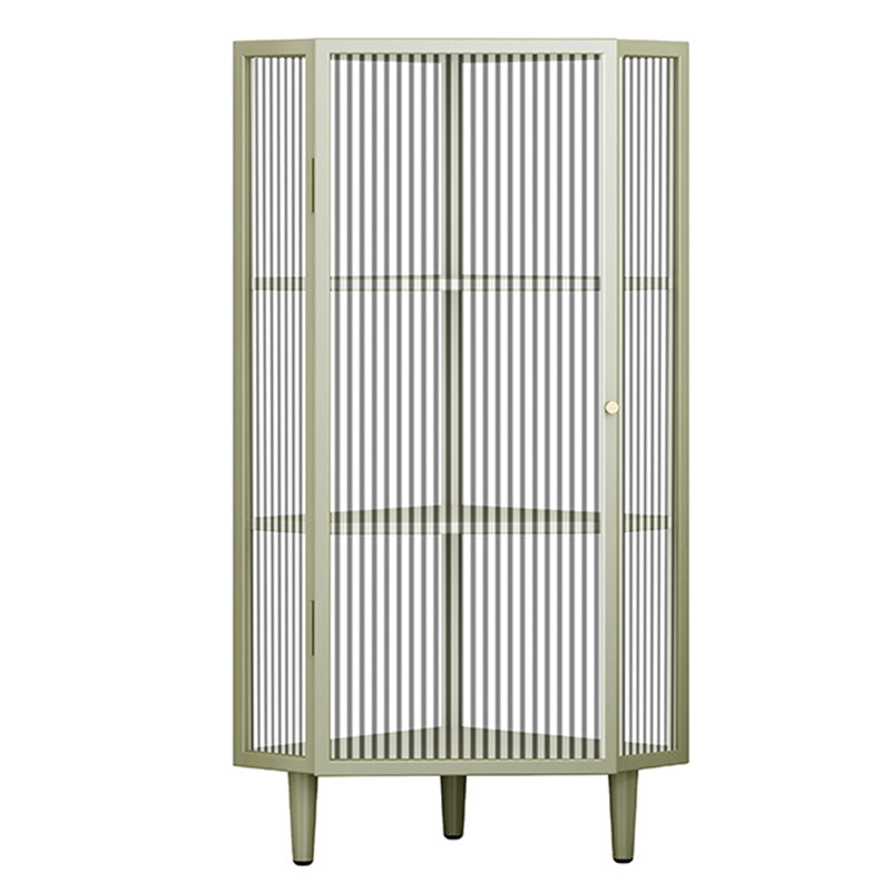 Contemporary Storage Sideboard Metal Dining Sideboard with Glass Door Clearhalo 'buffet_sideboard' 'Buffets & Sideboards' 'furn' 'furn_buffet_sideboard' 'Furniture' 'Kitchen & Dining Furniture' 6219652