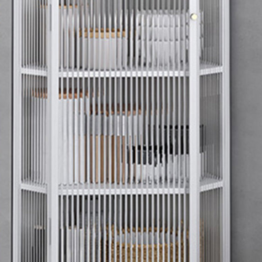 Contemporary Storage Sideboard Metal Dining Sideboard with Glass Door Clearhalo 'buffet_sideboard' 'Buffets & Sideboards' 'furn' 'furn_buffet_sideboard' 'Furniture' 'Kitchen & Dining Furniture' 6219655