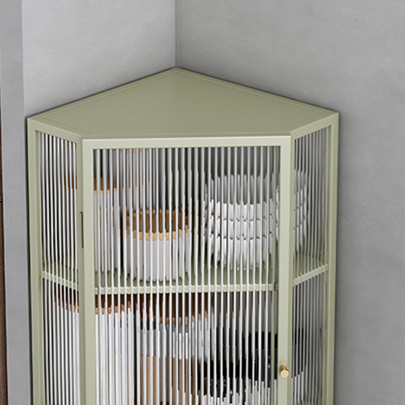 Contemporary Storage Sideboard Metal Dining Sideboard with Glass Door Clearhalo 'buffet_sideboard' 'Buffets & Sideboards' 'furn' 'furn_buffet_sideboard' 'Furniture' 'Kitchen & Dining Furniture' 6219657