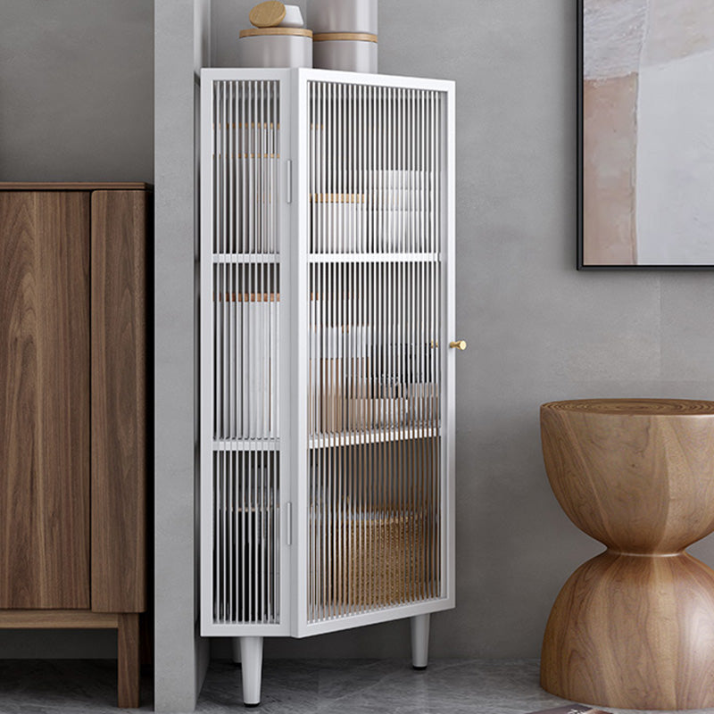 Contemporary Storage Sideboard Metal Dining Sideboard with Glass Door Clearhalo 'buffet_sideboard' 'Buffets & Sideboards' 'furn' 'furn_buffet_sideboard' 'Furniture' 'Kitchen & Dining Furniture' 6219667