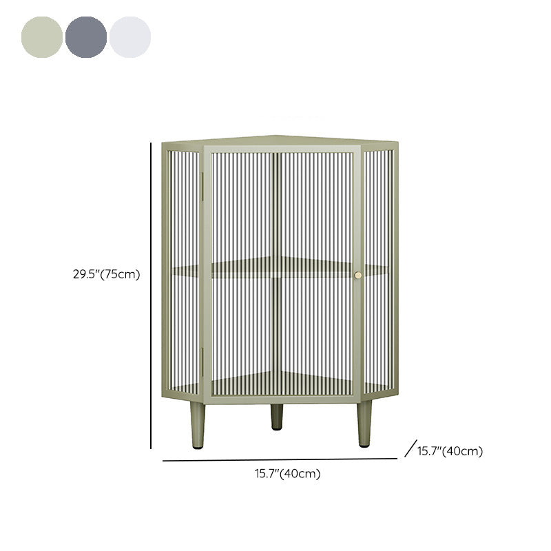 Contemporary Storage Sideboard Metal Dining Sideboard with Glass Door Clearhalo 'buffet_sideboard' 'Buffets & Sideboards' 'furn' 'furn_buffet_sideboard' 'Furniture' 'Kitchen & Dining Furniture' 6219671