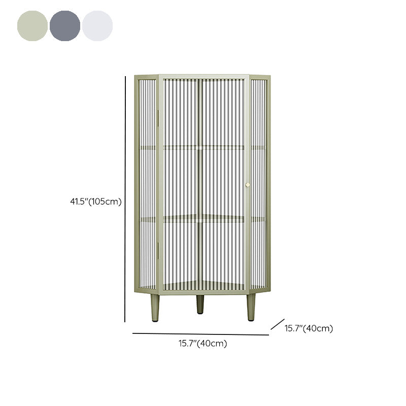 Contemporary Storage Sideboard Metal Dining Sideboard with Glass Door Clearhalo 'buffet_sideboard' 'Buffets & Sideboards' 'furn' 'furn_buffet_sideboard' 'Furniture' 'Kitchen & Dining Furniture' 6219672