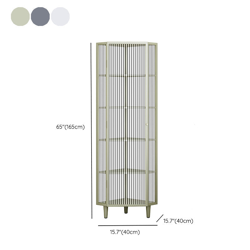 Contemporary Storage Sideboard Metal Dining Sideboard with Glass Door Clearhalo 'buffet_sideboard' 'Buffets & Sideboards' 'furn' 'furn_buffet_sideboard' 'Furniture' 'Kitchen & Dining Furniture' 6219674