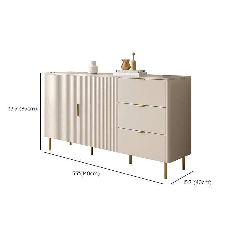 Sintemporagolo Sintelled Stoned Sideboard Cabinet Sideboard di archiviazione di lusso con cassetti e porte