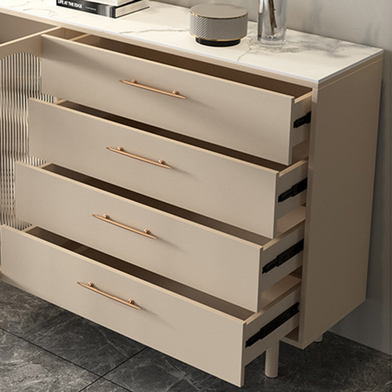 Luxury Style Side Board Sintered Stone Home Storage Sideboard with Drawers and Door Clearhalo 'buffet_sideboard' 'Buffets & Sideboards' 'furn' 'furn_buffet_sideboard' 'Furniture' 'Kitchen & Dining Furniture' 6219819