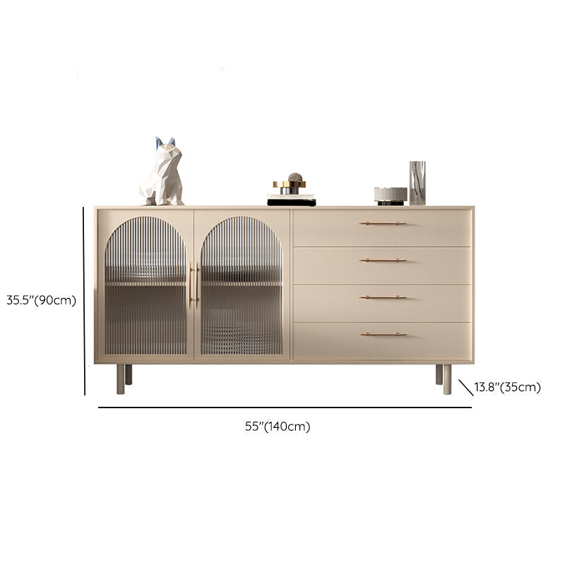 Luxury Style Side Board Sintered Stone Home Storage Sideboard with Drawers and Door Clearhalo 'buffet_sideboard' 'Buffets & Sideboards' 'furn' 'furn_buffet_sideboard' 'Furniture' 'Kitchen & Dining Furniture' 6219826