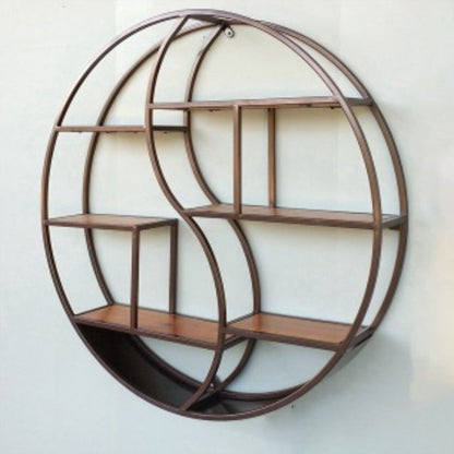 Wall Mounted Metal Shelf Bookcase Study Room Open Book Shelf with Shelves