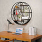 Wall Mounted Metal Shelf Bookcase Study Room Open Book Shelf with Shelves