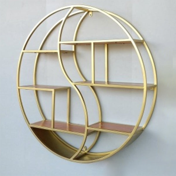 Wall Mounted Metal Shelf Bookcase Study Room Open Book Shelf with Shelves