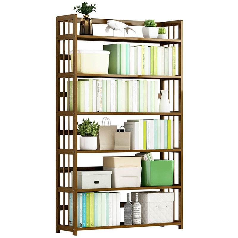 Contemporary Etagere Bookshelf Bamboo Shelf Bookcase for Home