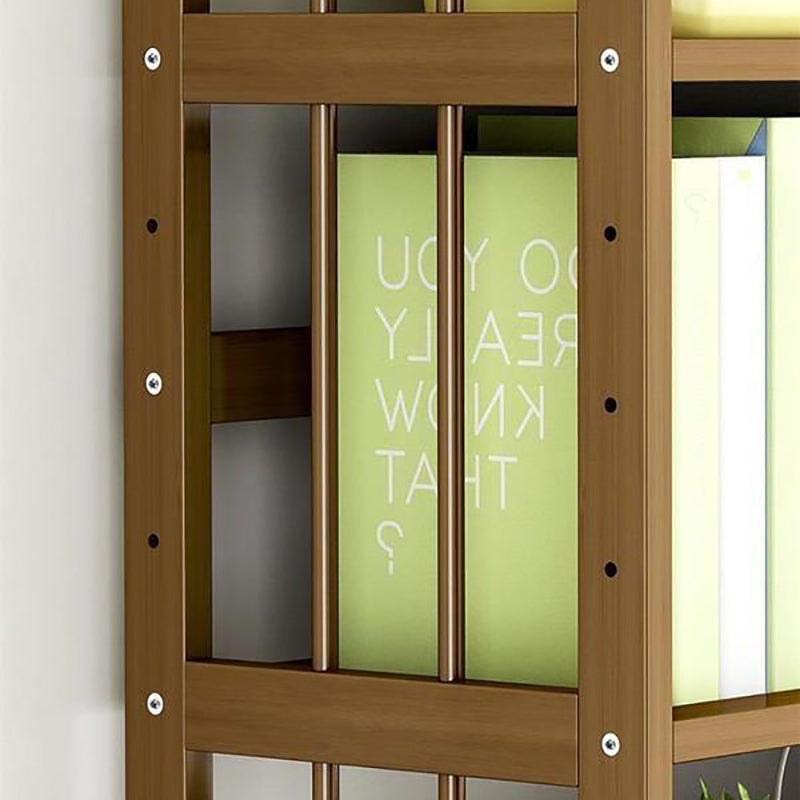 Contemporary Etagere Bookshelf Bamboo Shelf Bookcase for Home