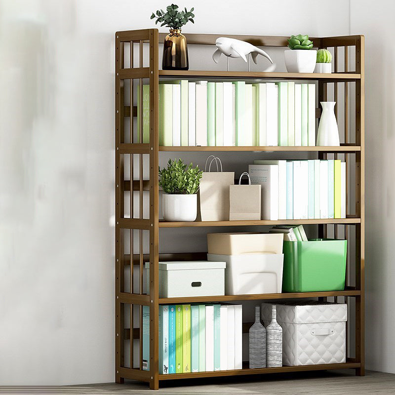 Contemporary Etagere Bookshelf Bamboo Shelf Bookcase for Home