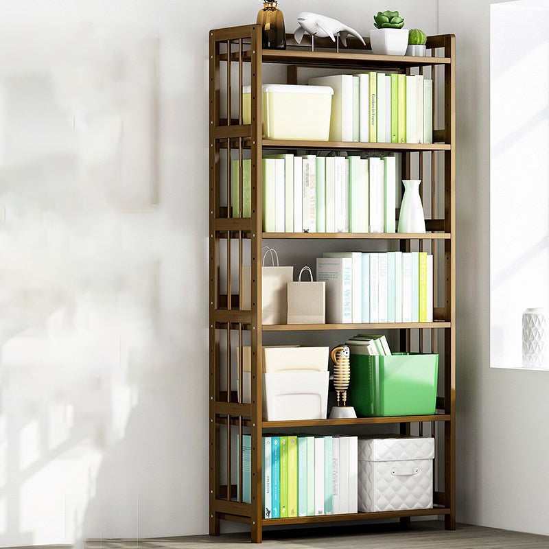 Contemporary Etagere Bookshelf Bamboo Shelf Bookcase for Home