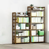 Contemporary Etagere Bookshelf Bamboo Shelf Bookcase for Home